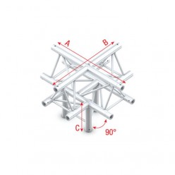 Milos PT30025 Pro-30 Triangle P Truss - Cross + down 5-way, apex up - 71cm